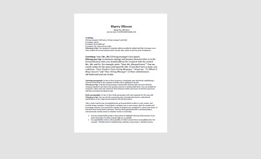 Traditional Elegance of Cover Letter Template