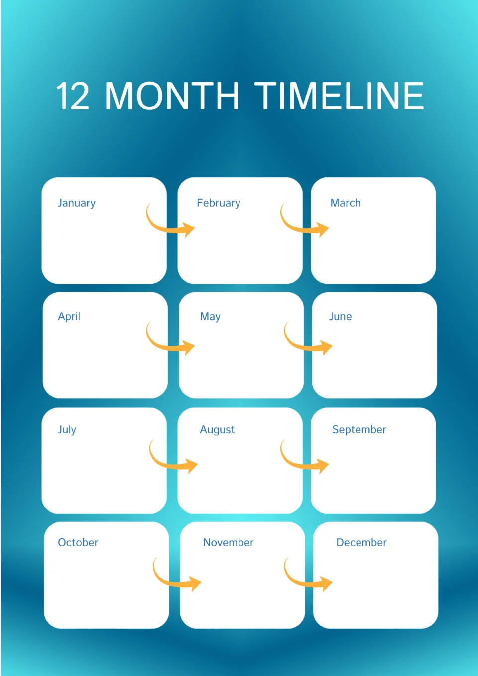12 month Timeline Template