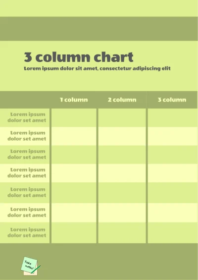 3 Column Chart Template