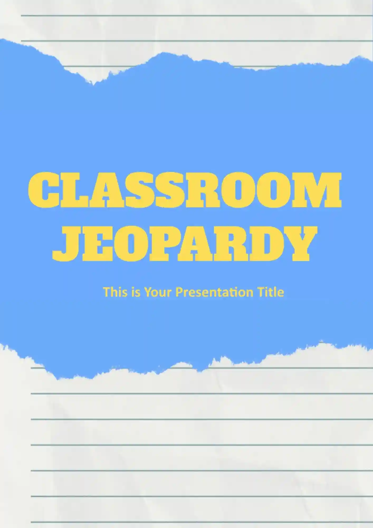 Classroom Jeopardy Template