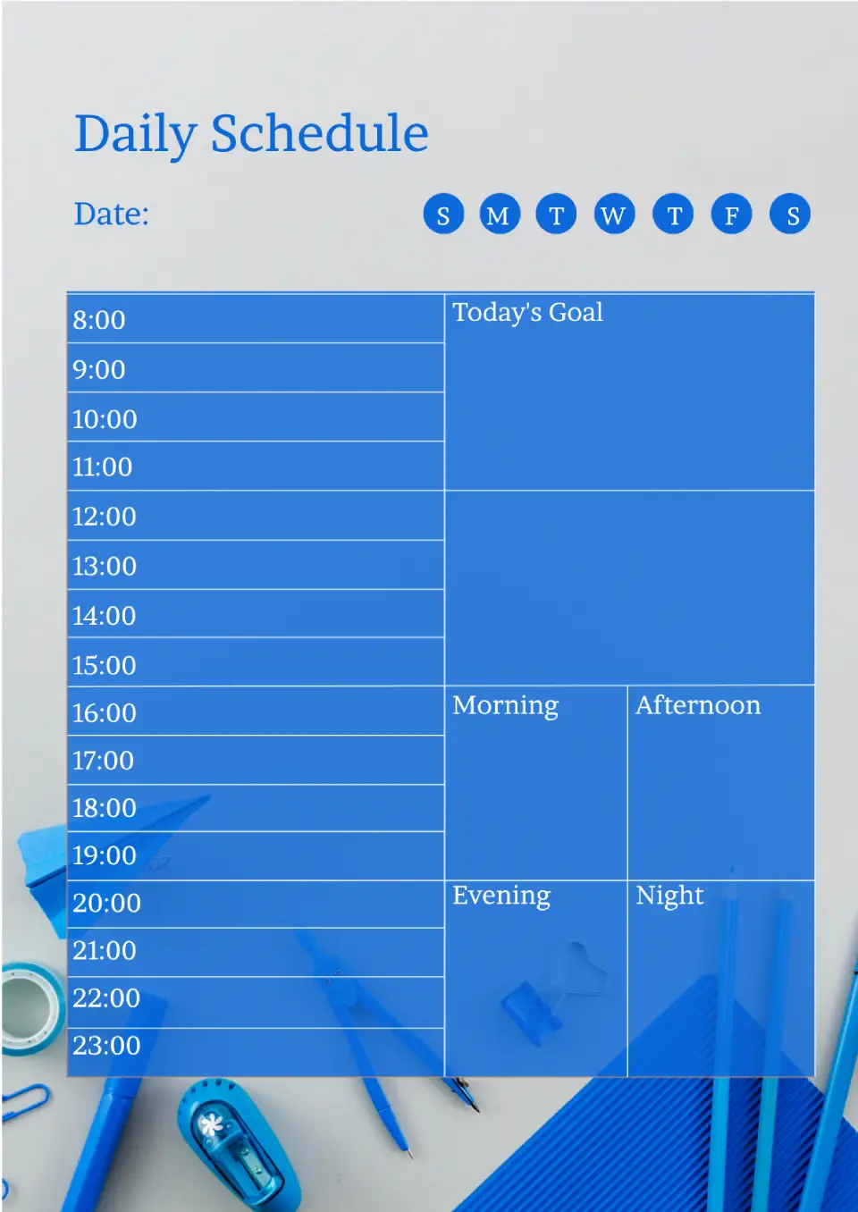 Daily Schedule Template