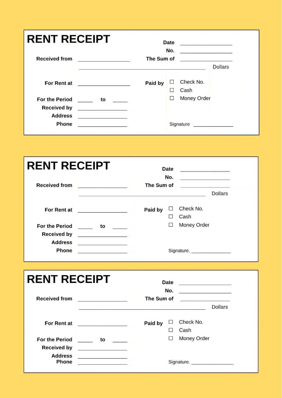 5 Receipt Templates For Google Docs Free Download