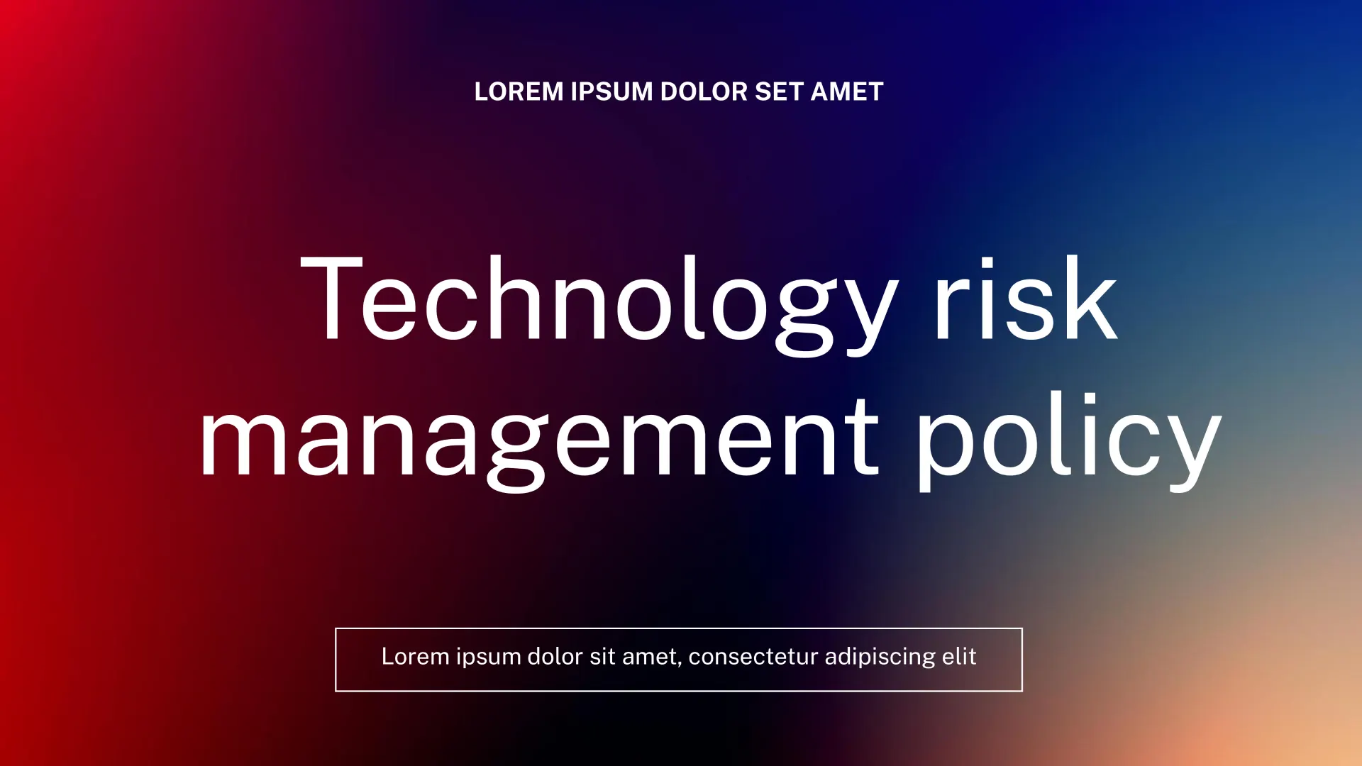 Technology risk management policy template