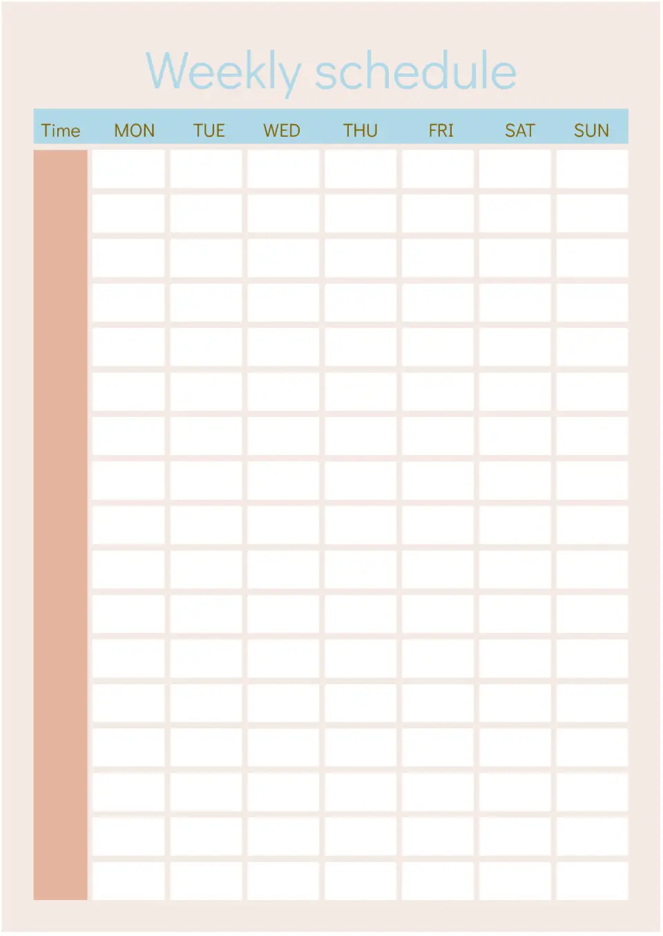 Weekly Schedule Template