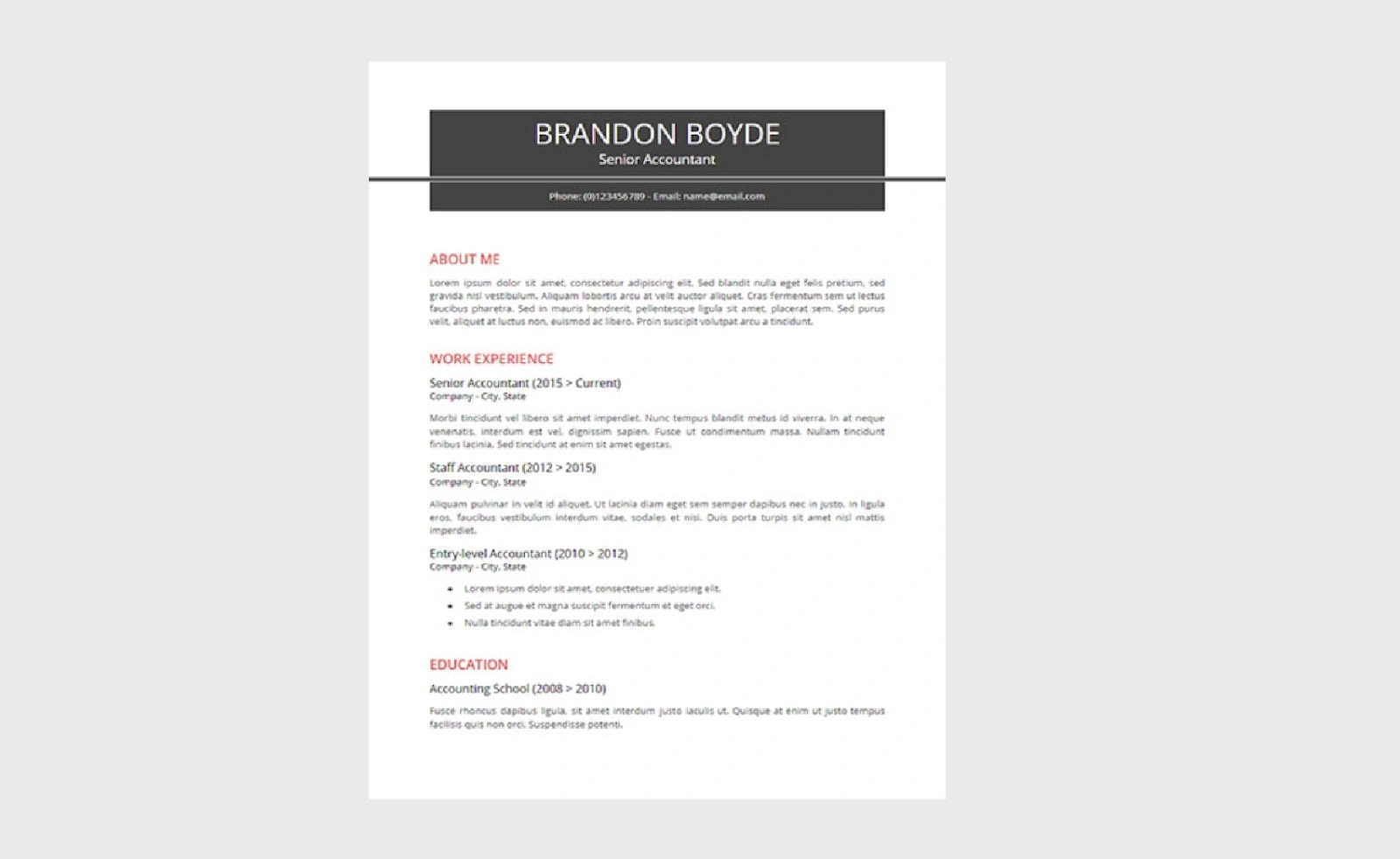 A Professional Resume Template for Corporate Jobs for Doodle Docs