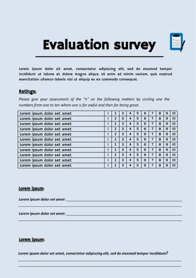 Evaluation Survey Template