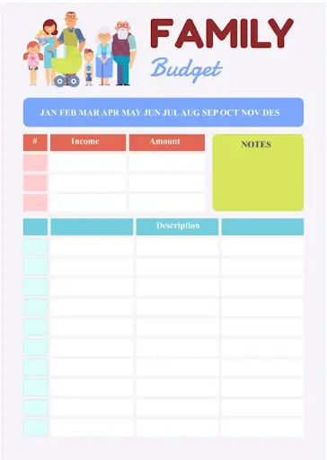 Family Budget Template