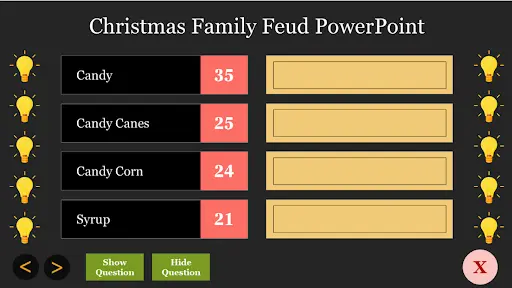 Game Christmas Family Feud PowerPoint Template PPT