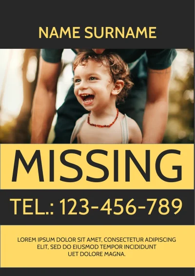 Missing Child Poster Template