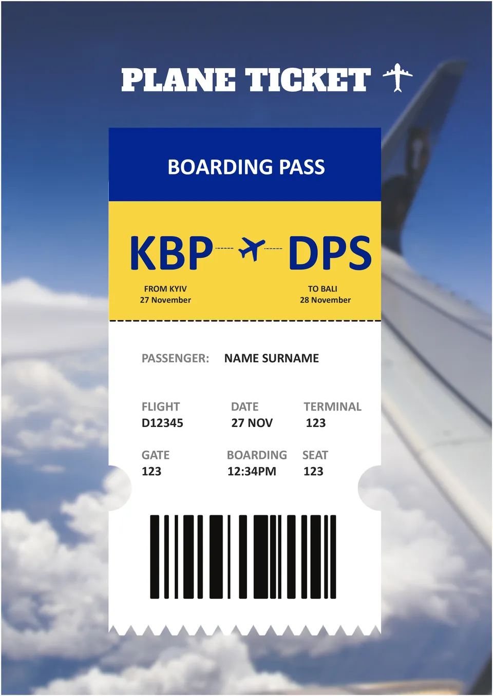 plane ticket template