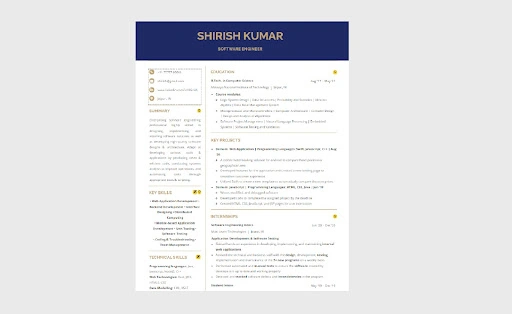 Software Engineer Resume Template for Google Docs