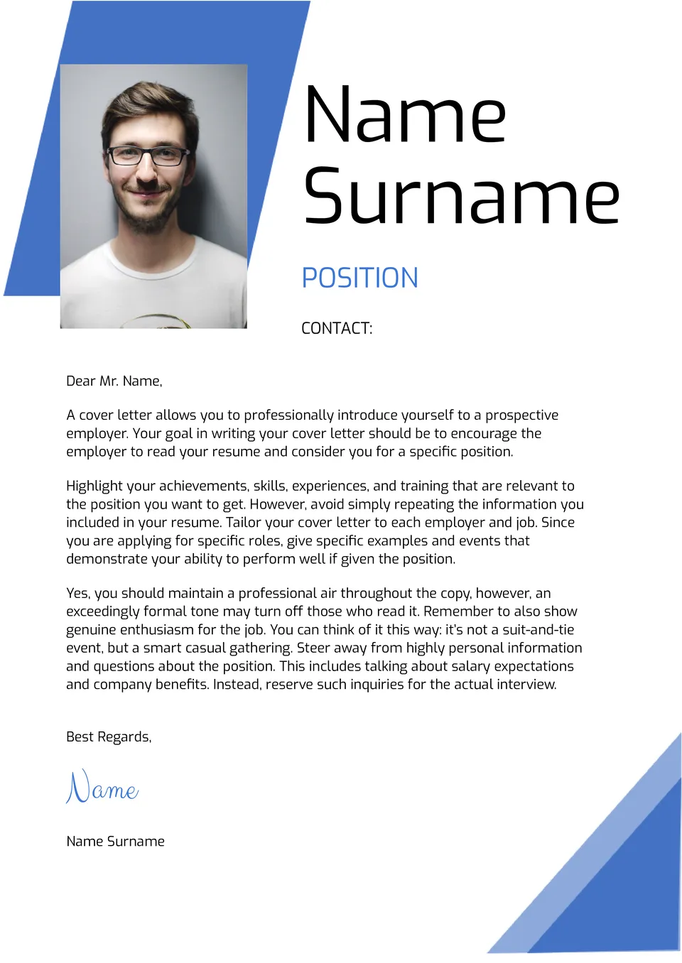 Free Job Cover Letter Template For Google Docs