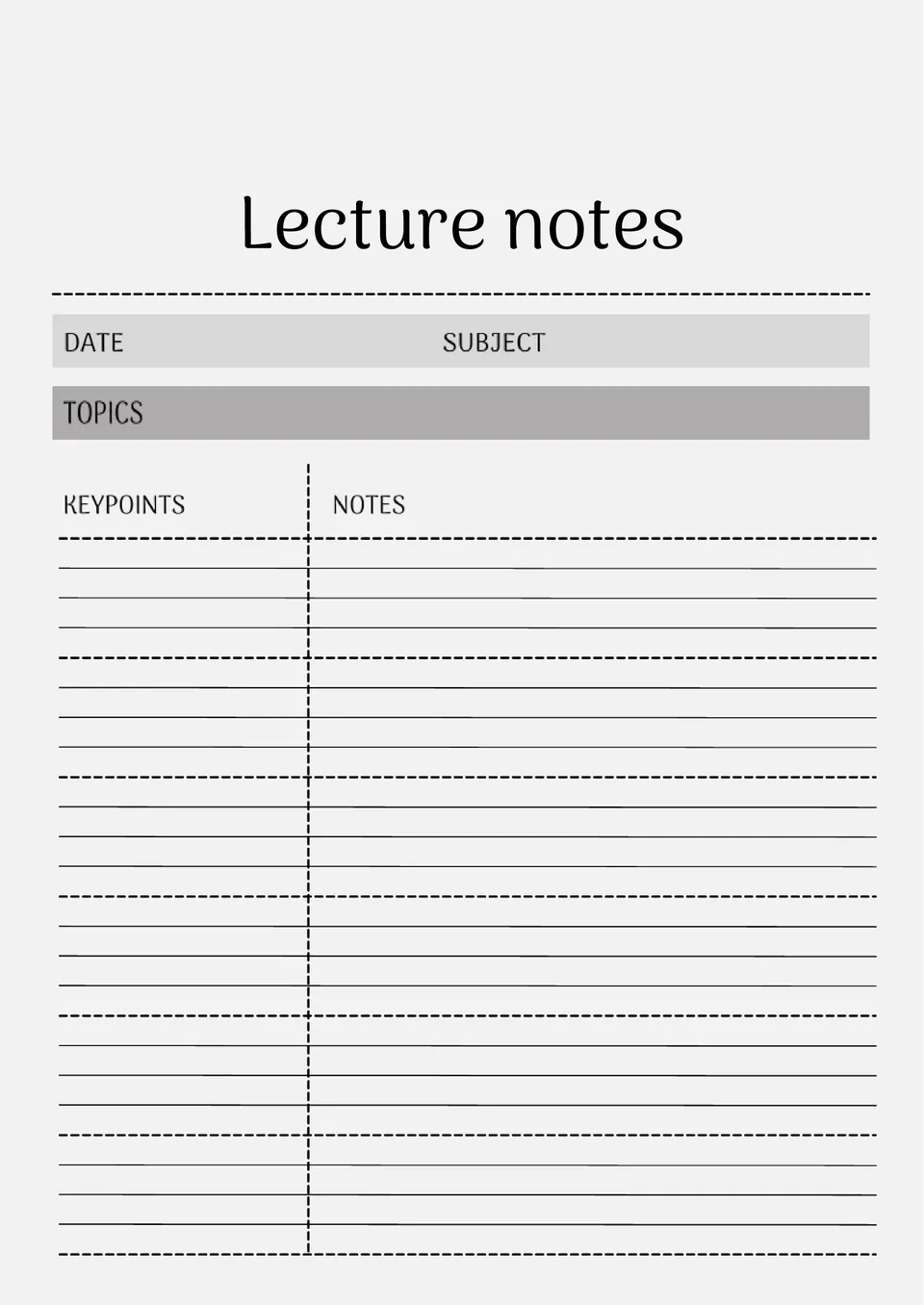 Lecture Notes Template