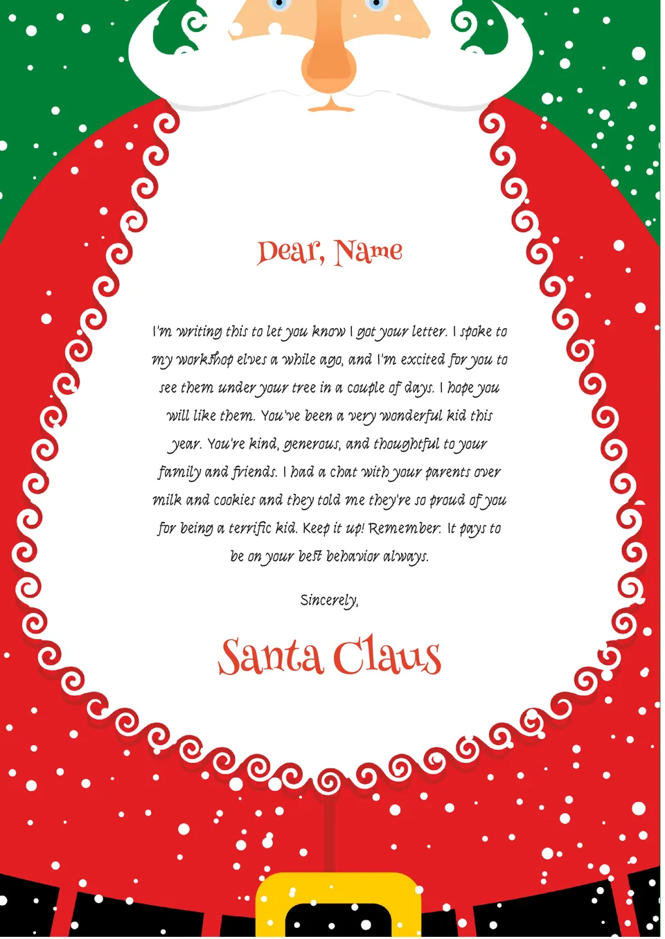 Letter From Santa Template