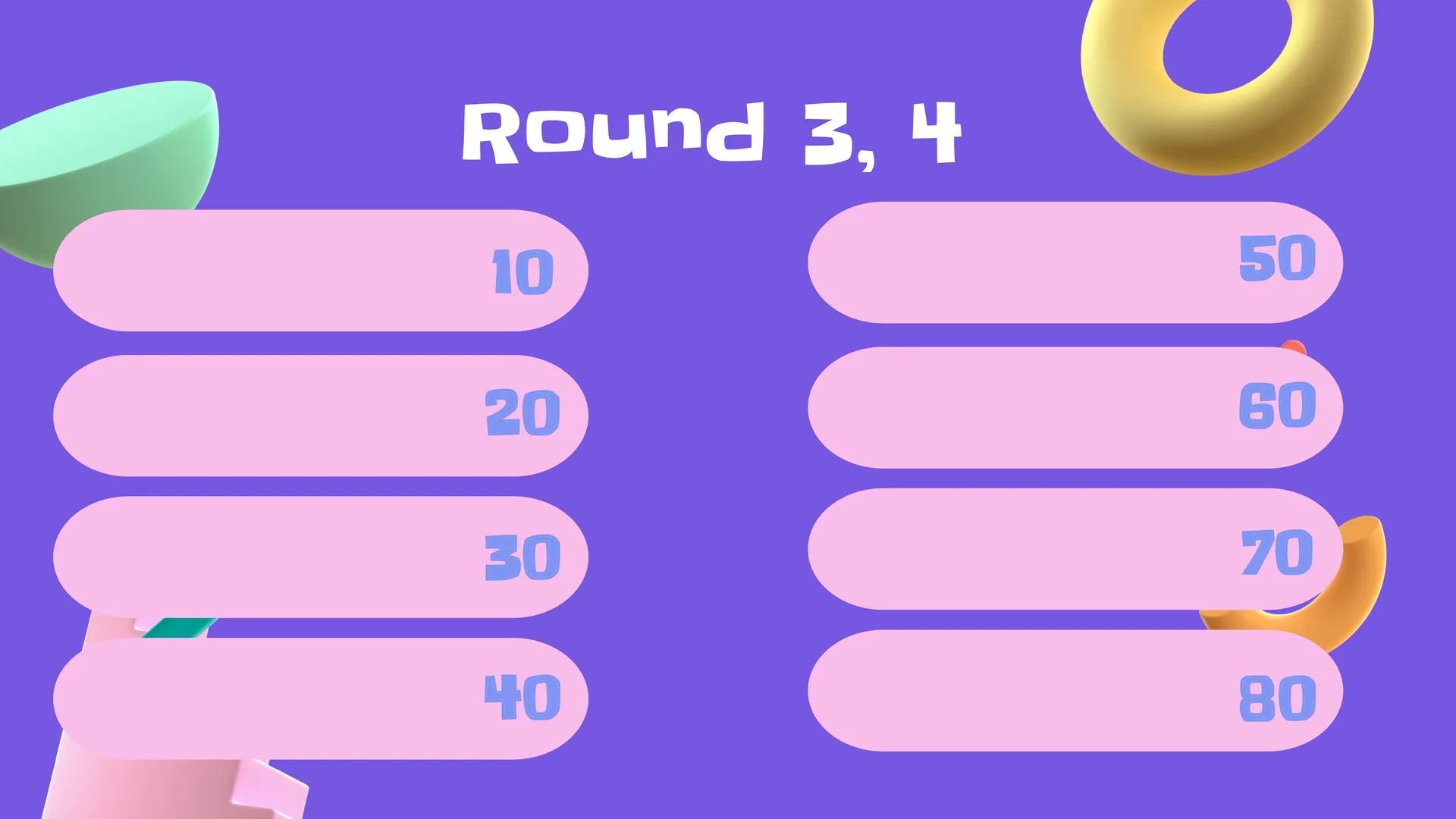 Baby Family Feud Template Round 3, 4
