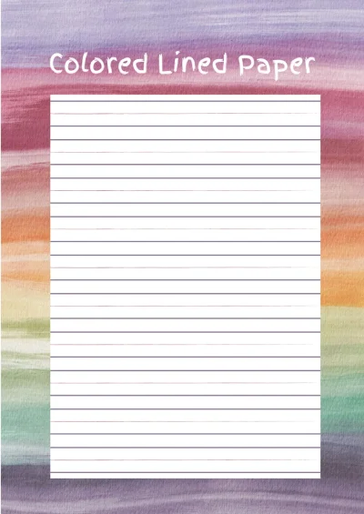 Colored Lined Paper Template