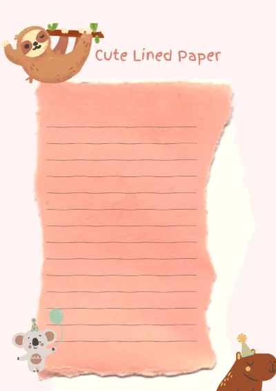 Cute Lined Paper Template