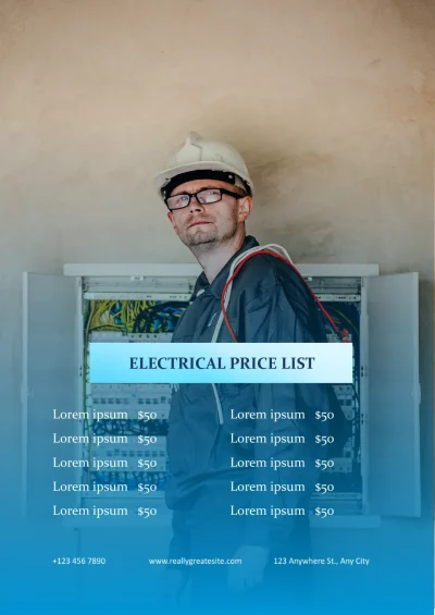 Electrical Price List Template