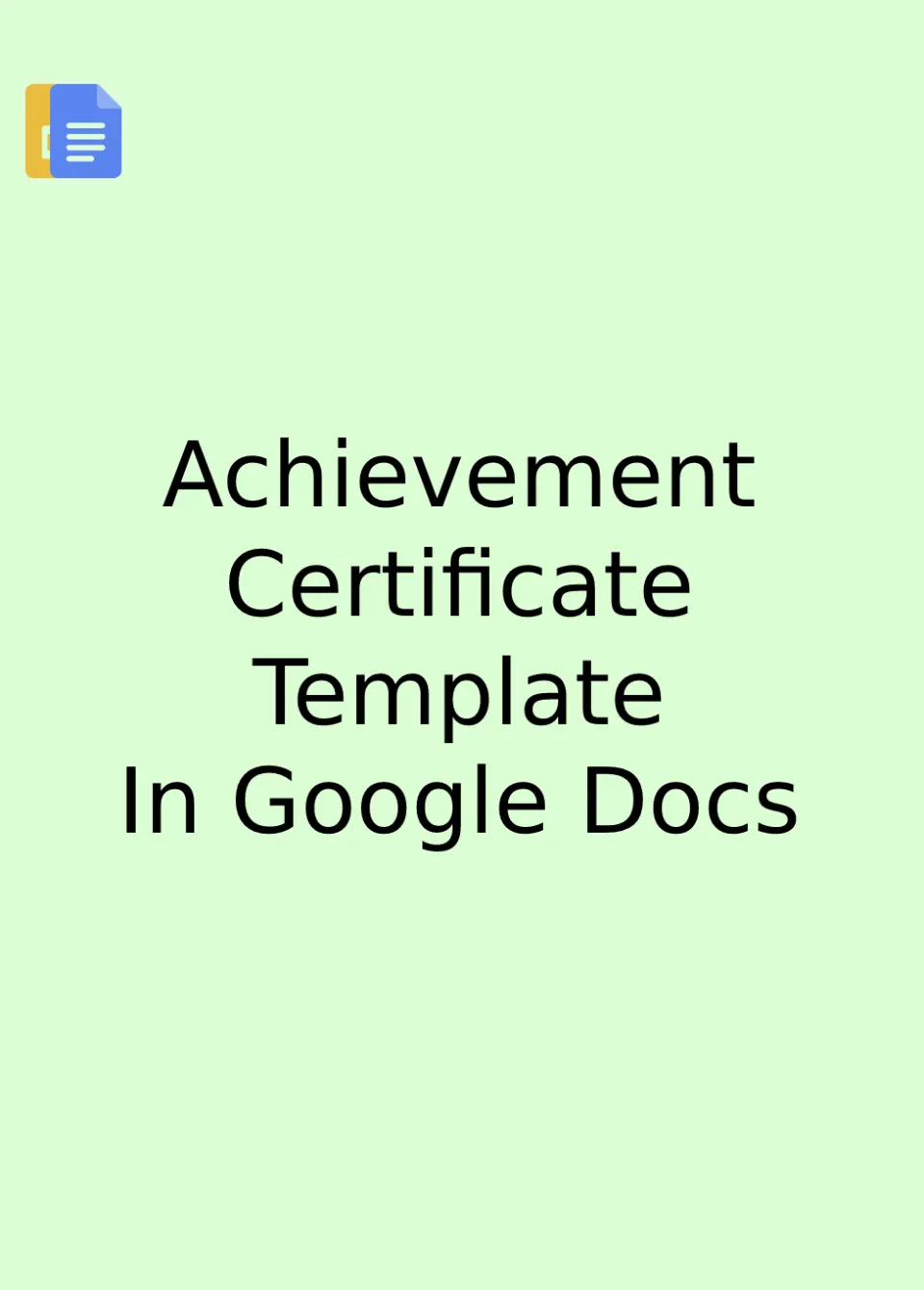 Achievement Certificate Template Google Docs