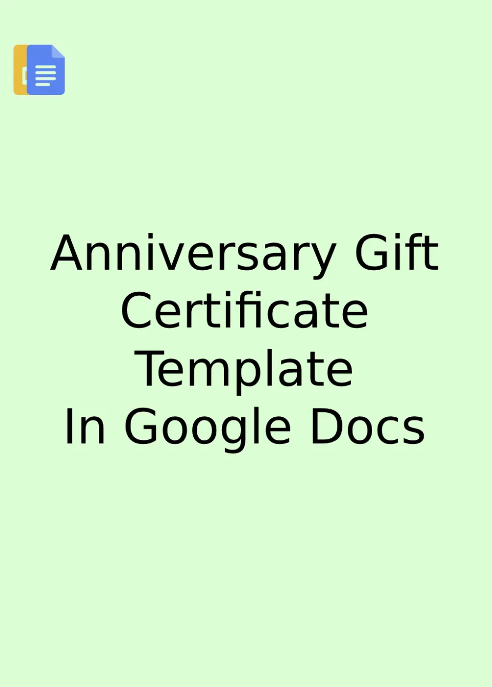 Anniversary Gift Certificate Template Google Docs