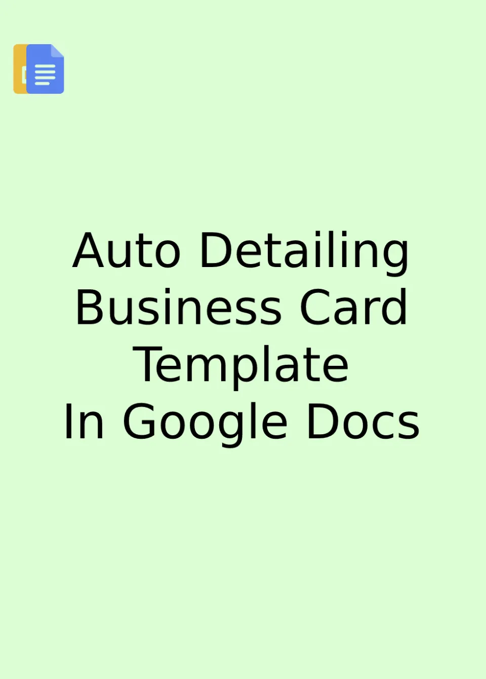 Auto Detailing Business Card Template Google Docs