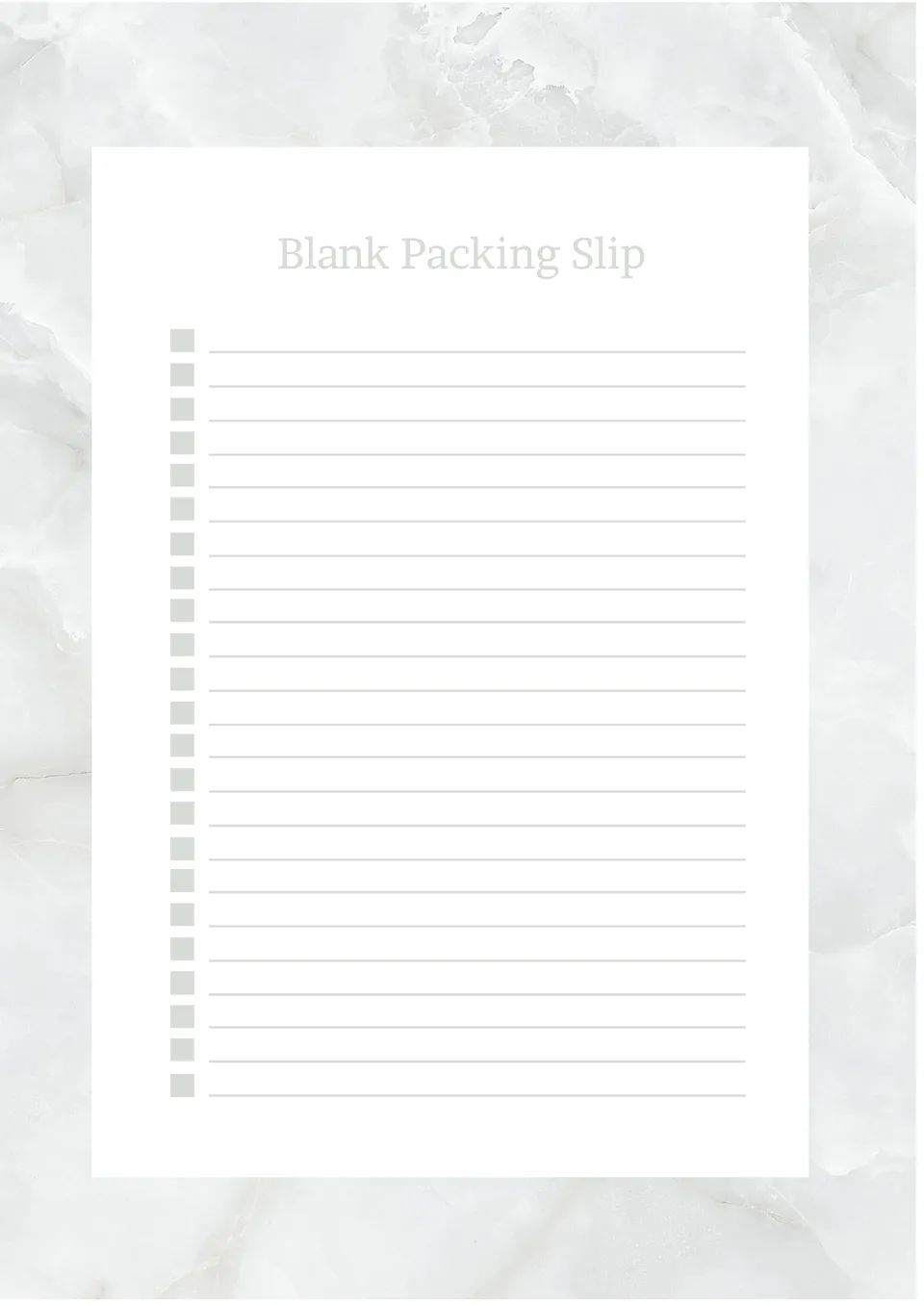 Blank Packing Slip Template