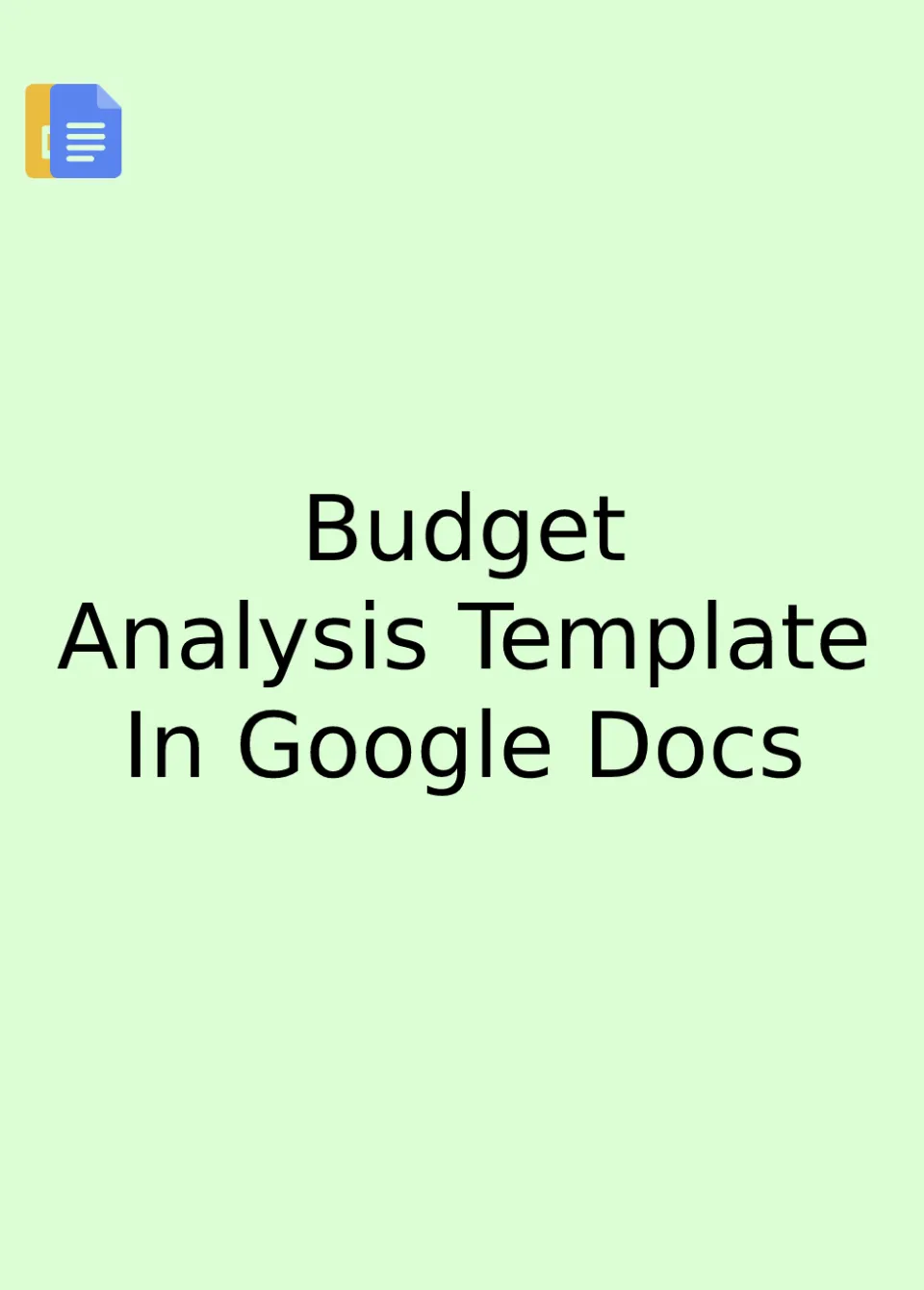 Budget Analysis Template Google Docs