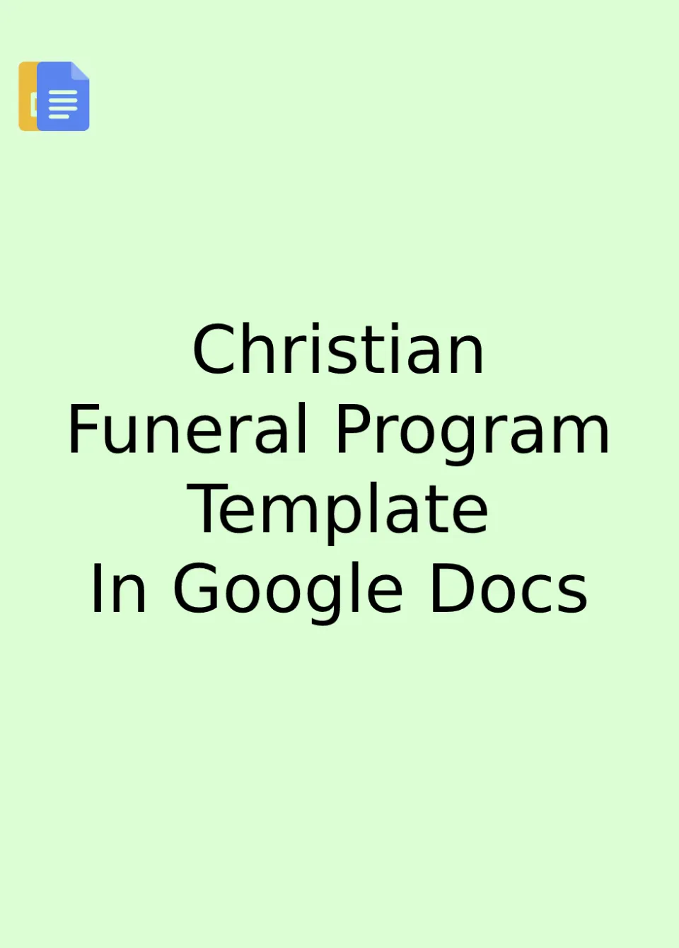 Christian Funeral Program Template Google Docs