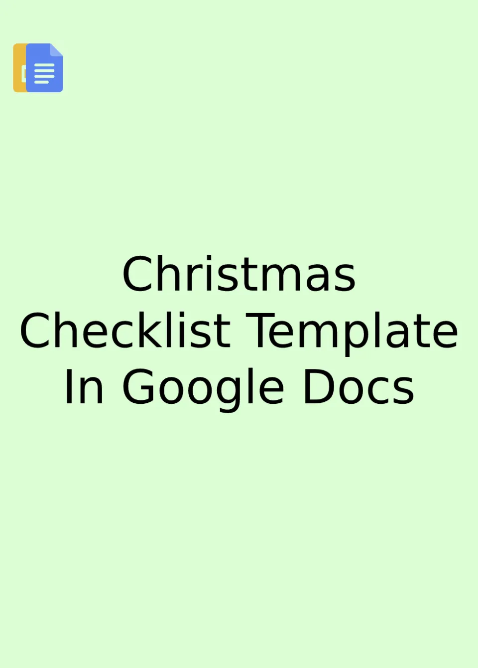 Christmas Checklist Template Google Docs
