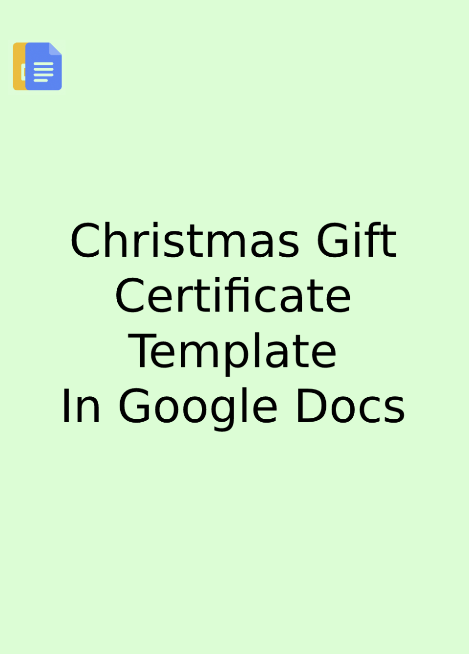 Christmas Gift Certificate Template Google Docs