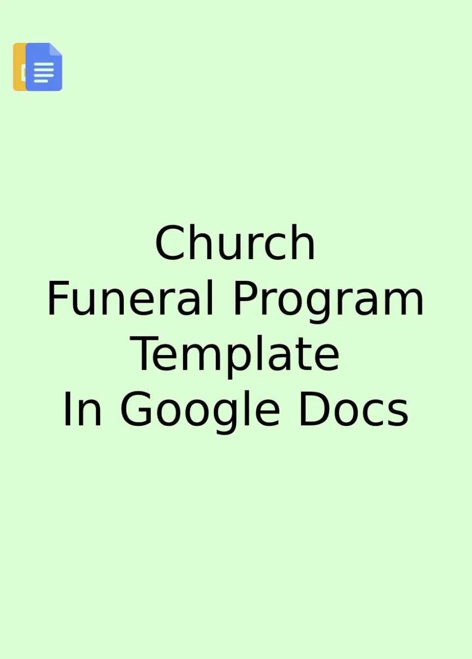 Church Funeral Program Template
