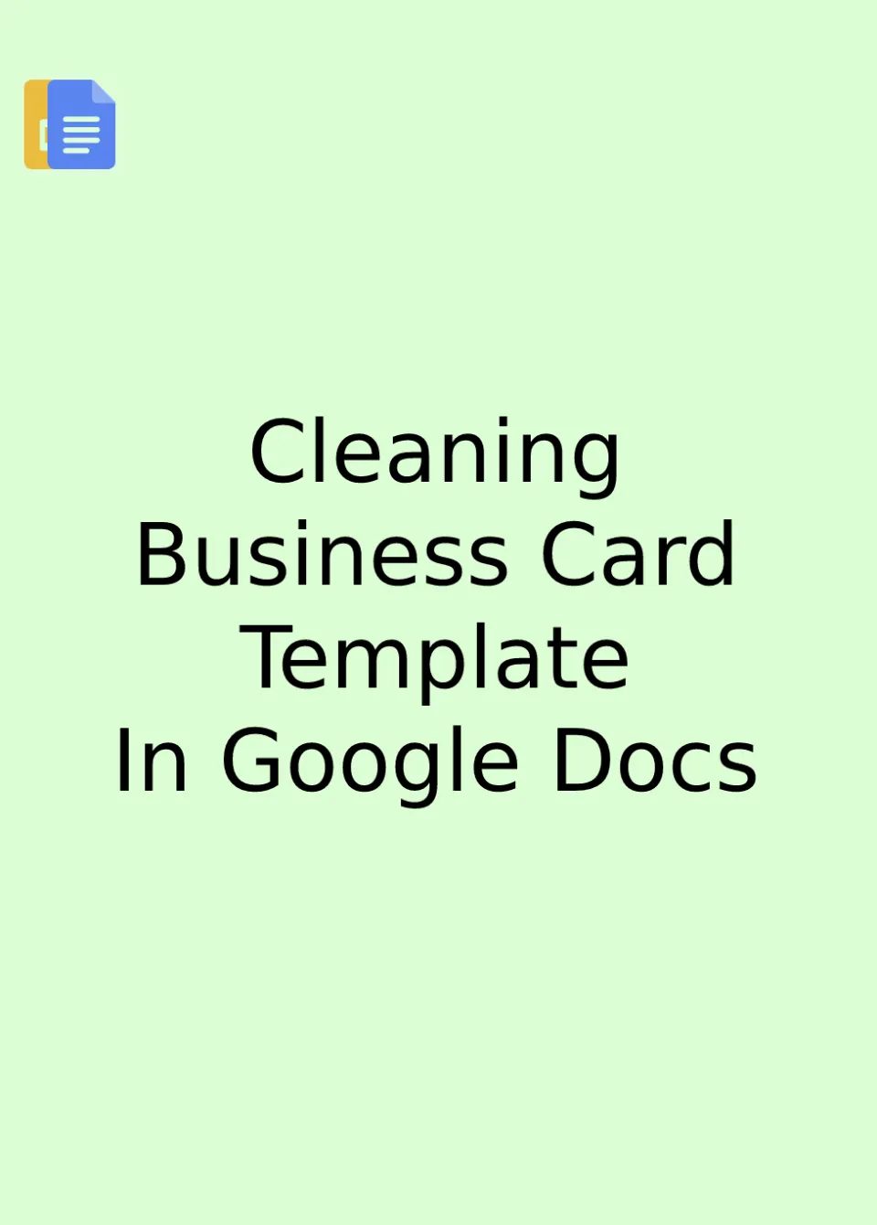 Cleaning Business Card Template Google Docs