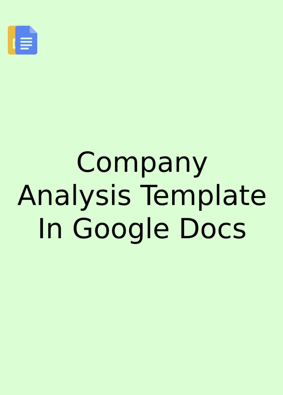 Company Analysis Template Google Docs