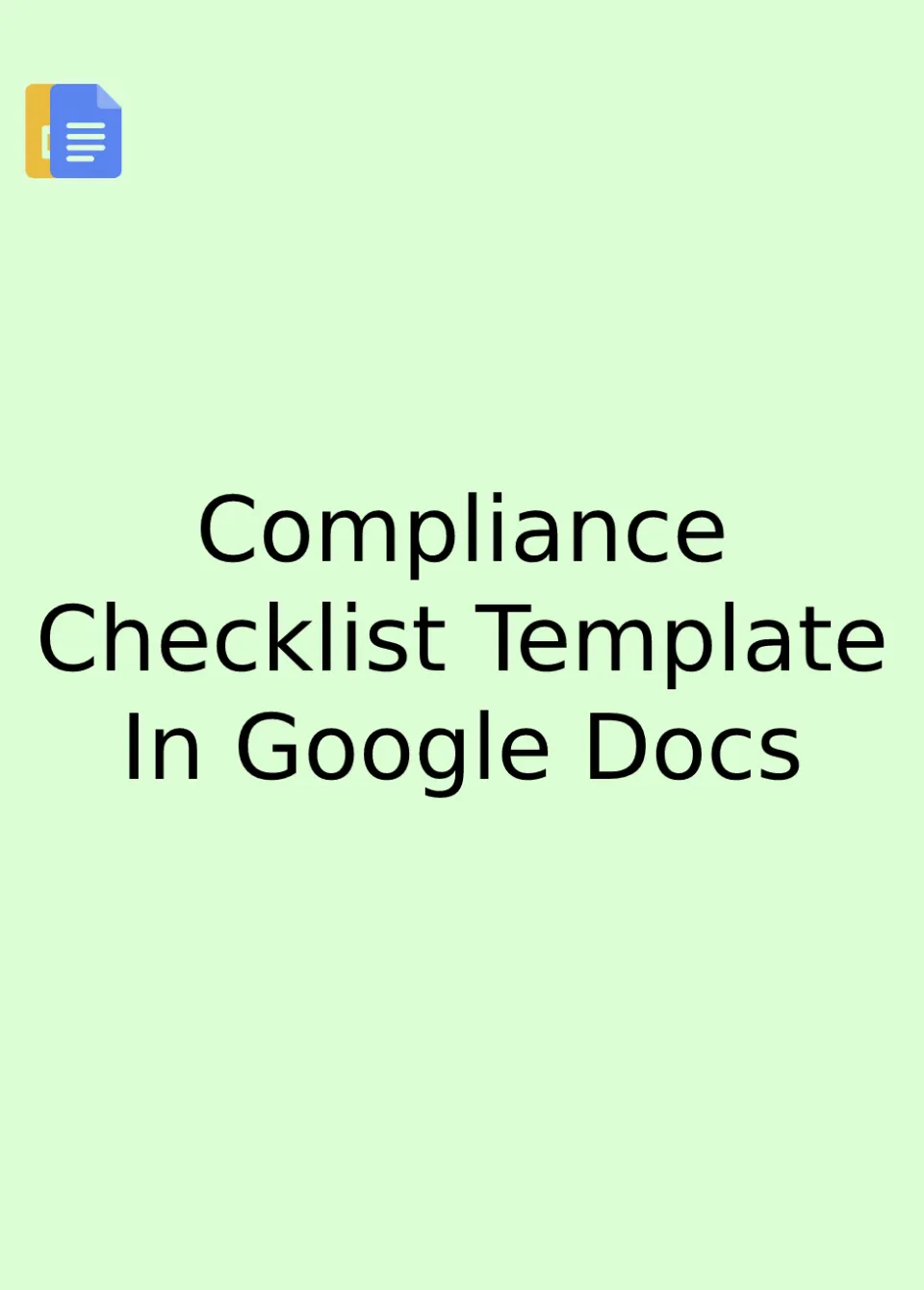 Compliance Checklist Template Google Docs