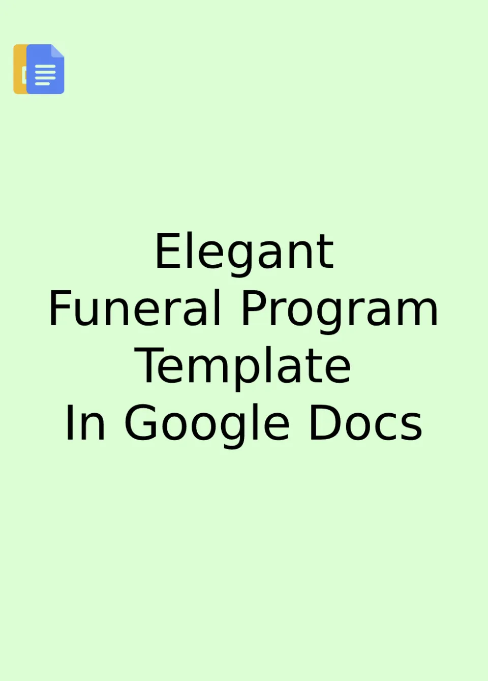 Elegant Funeral Program Template Google Docs