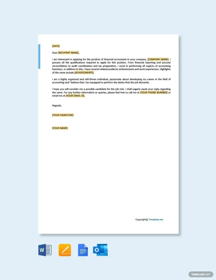 Financial Accountant Cover Letter Template For Google Docs