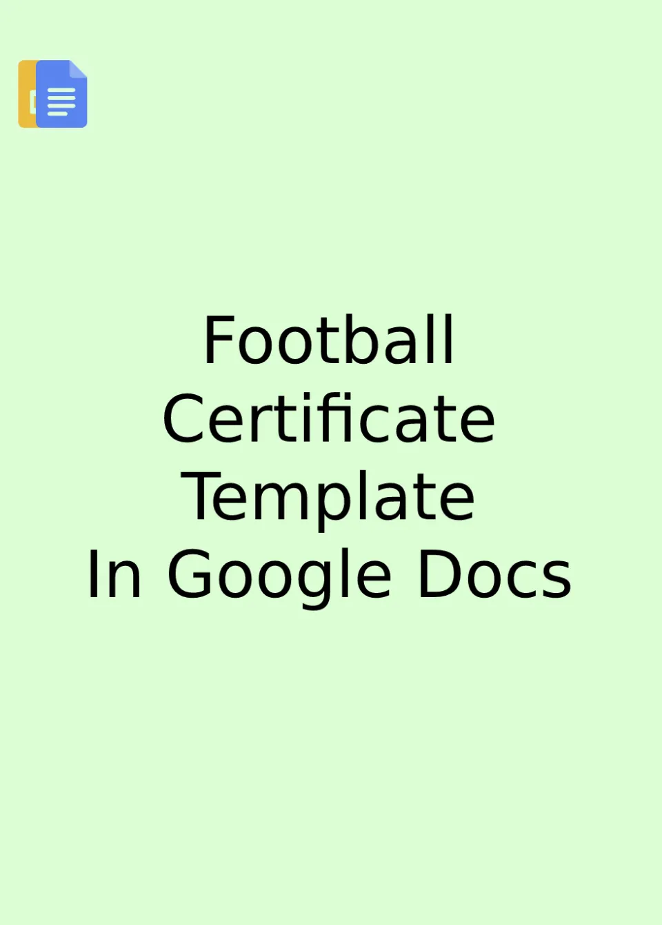 Football Certificate Template Google Docs
