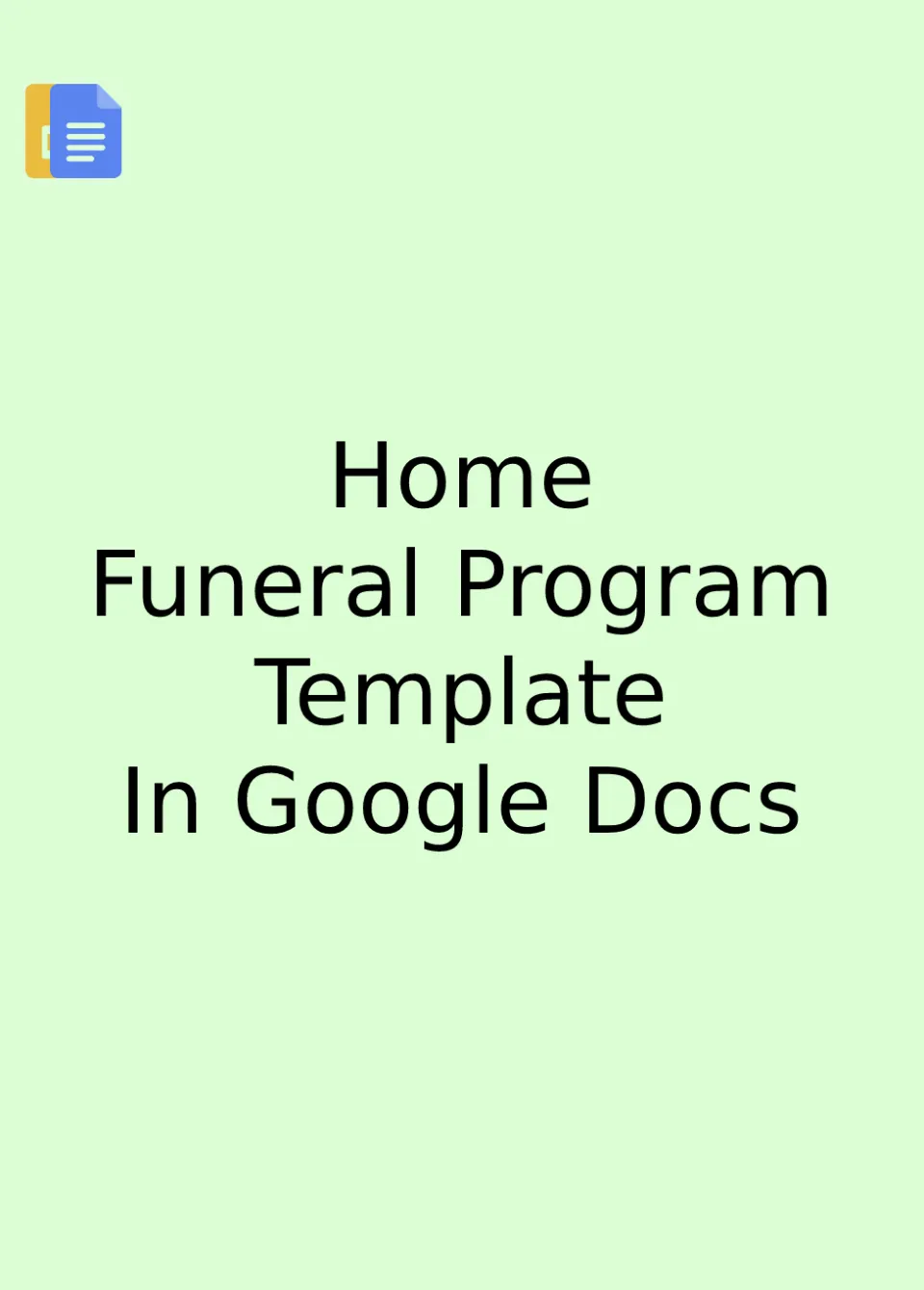 Funeral Home Program Template Google Docs