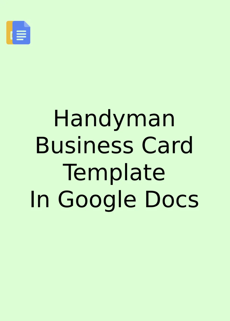 Handyman Business Card Template Google Docs