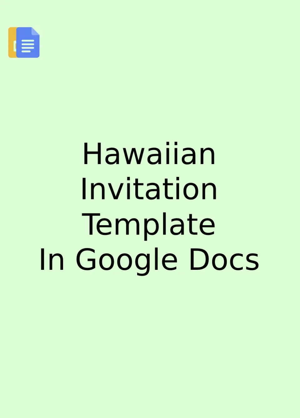 Hawaiian Invitation Template