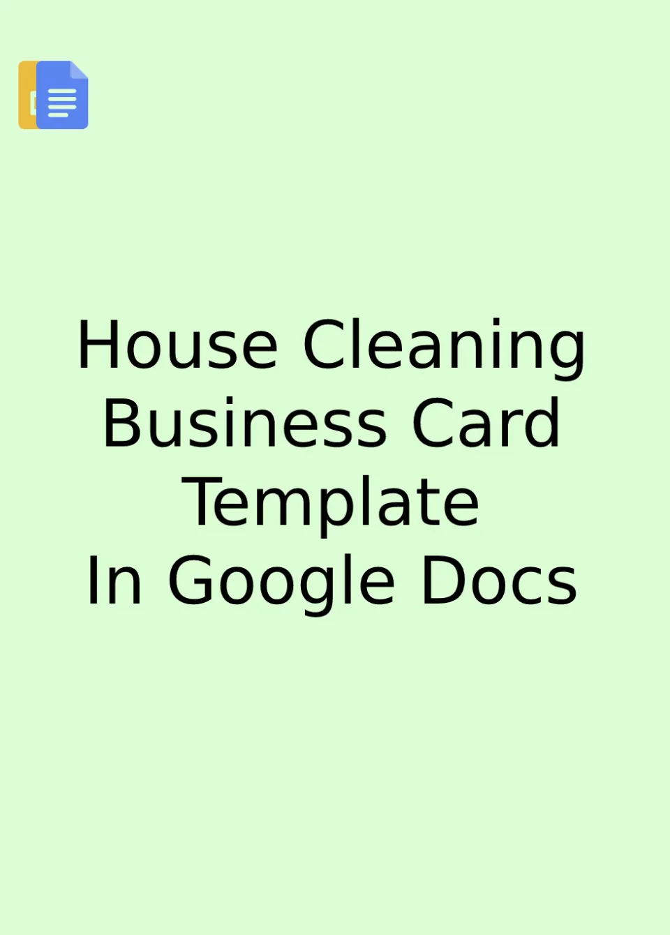 House Cleaning Business Card Template Google Docs