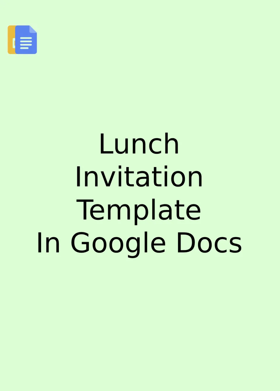 Lunch Invitation Template Google Docs
