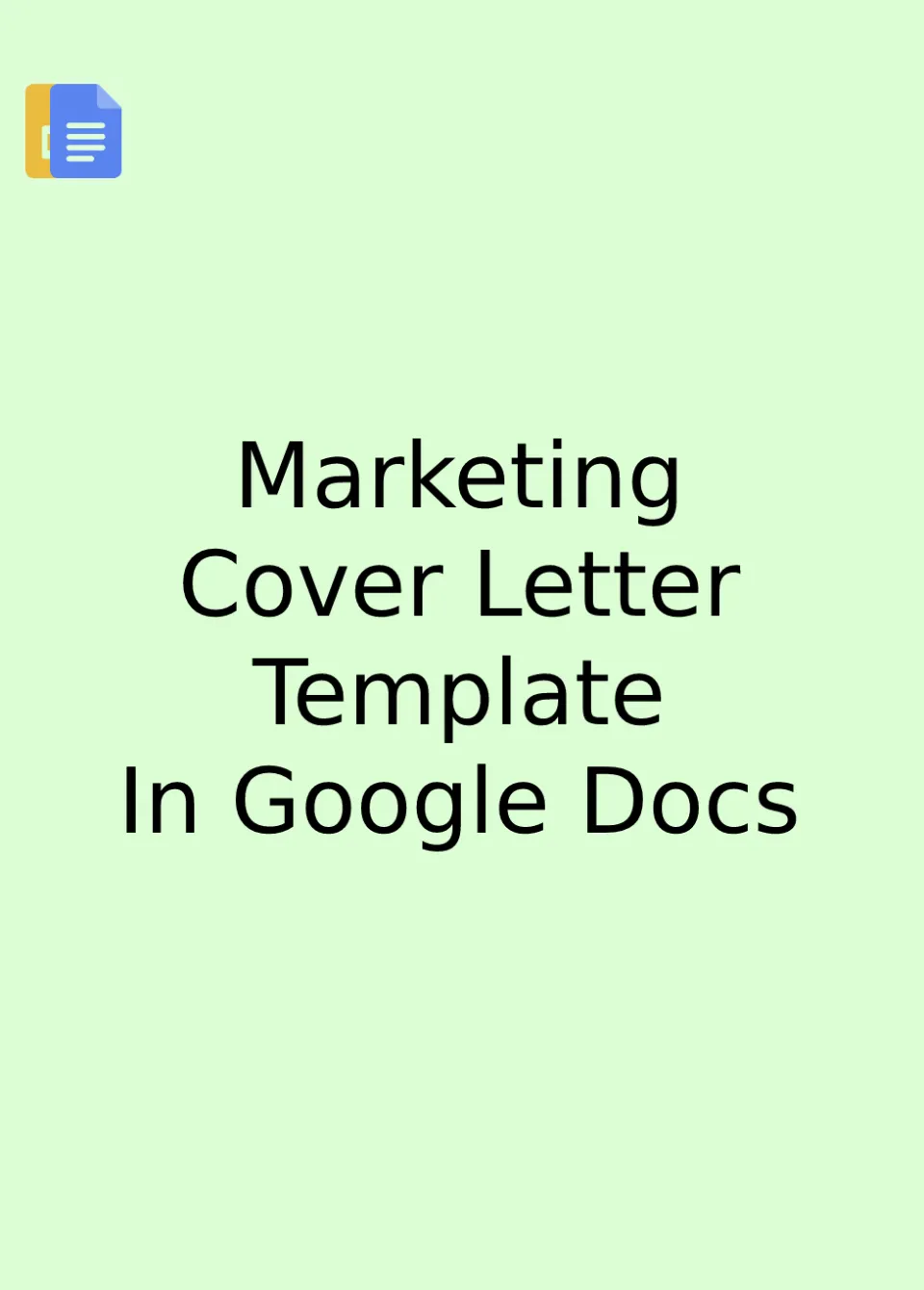 Marketing Cover Letter Template Google Docs