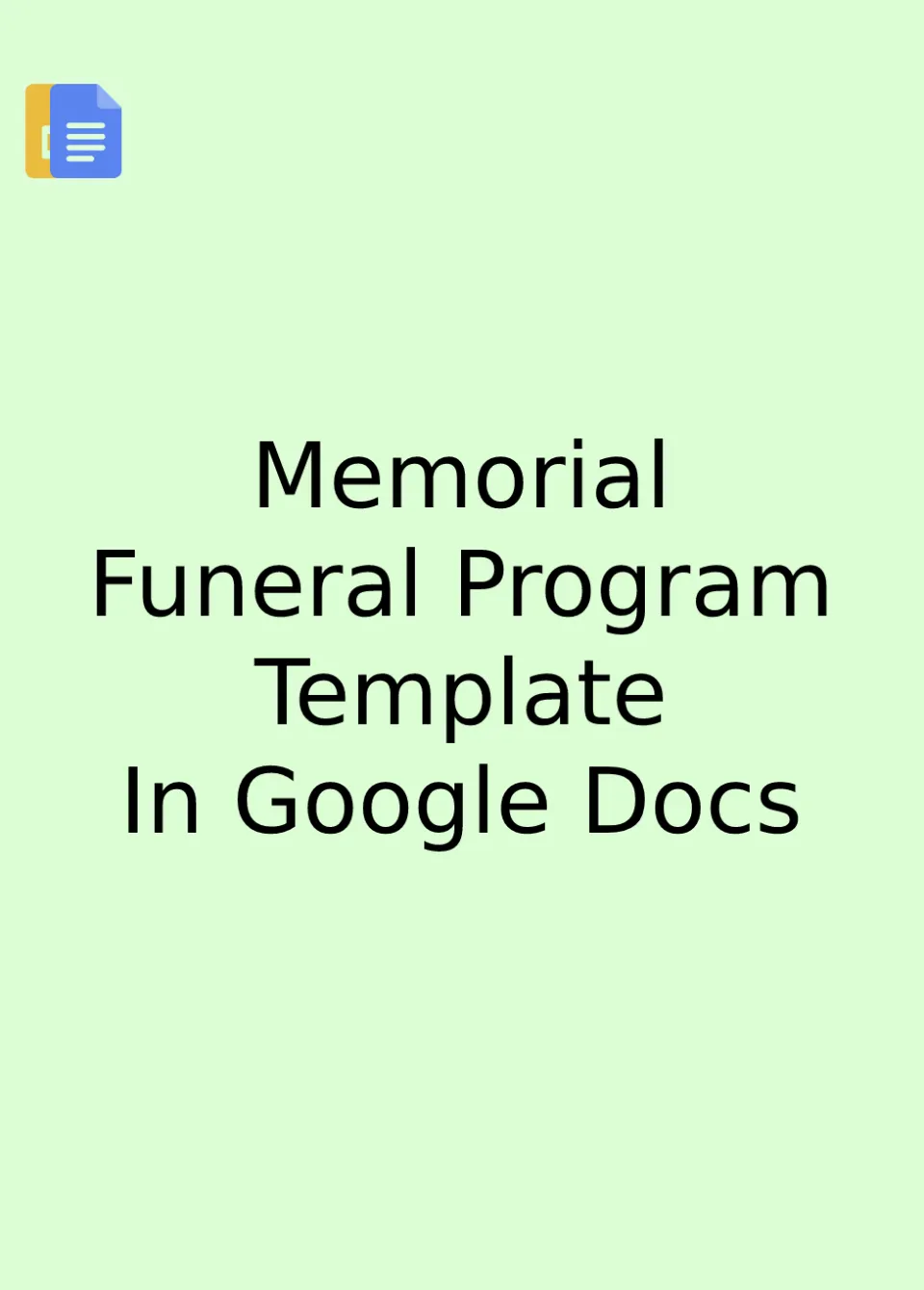 Memorial Funeral Program Template Google Docs