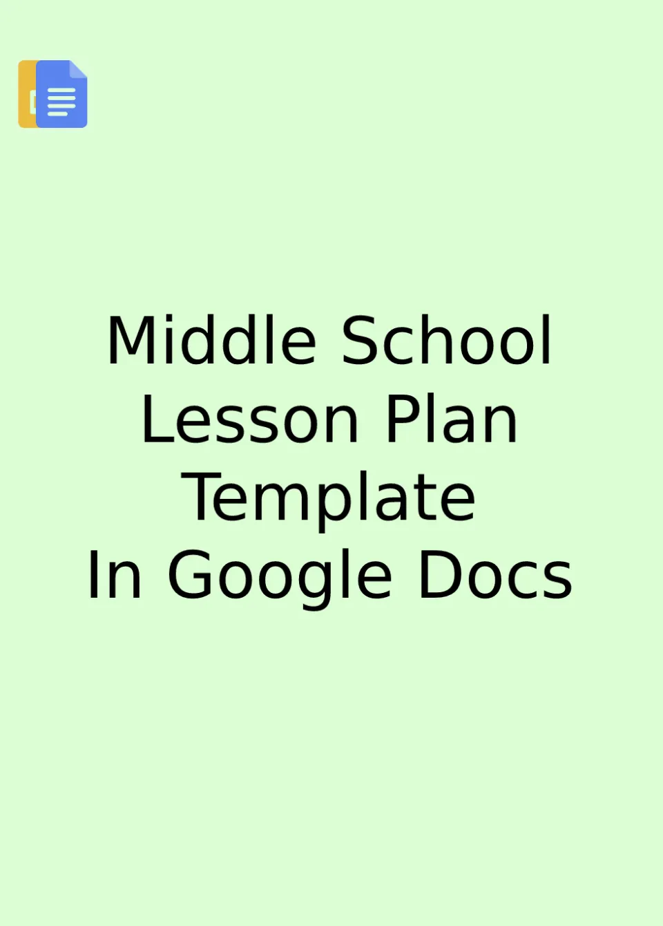Middle School Lesson Plan Template Google Docs