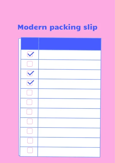 Modern Packing Slip Template