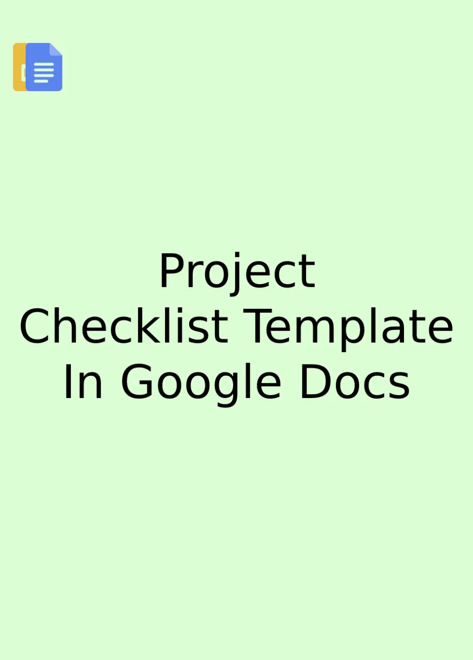 Project Checklist Template Google Docs