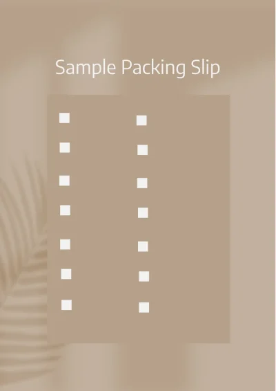 Sample Packing Slip Template