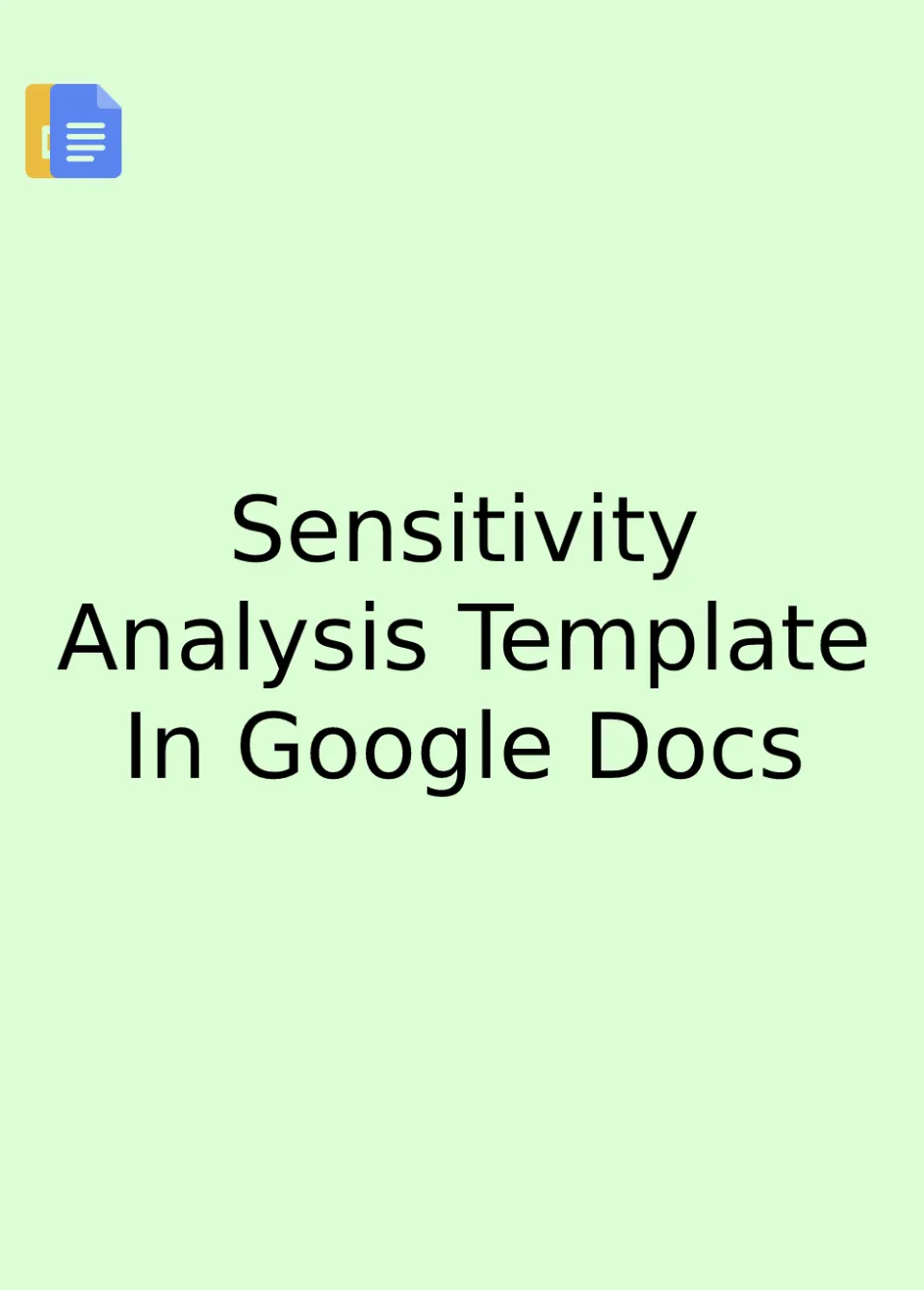 Sensitivity Analysis Template Google Docs