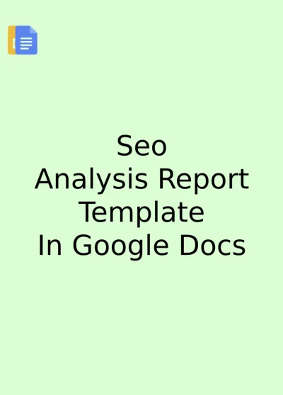 Seo Analysis Report Template